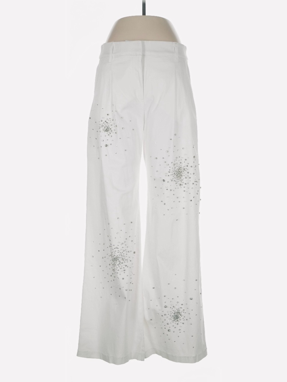Des_Phemmes Crystal Embellished Wide Leg Pants NWT IT 42 $875